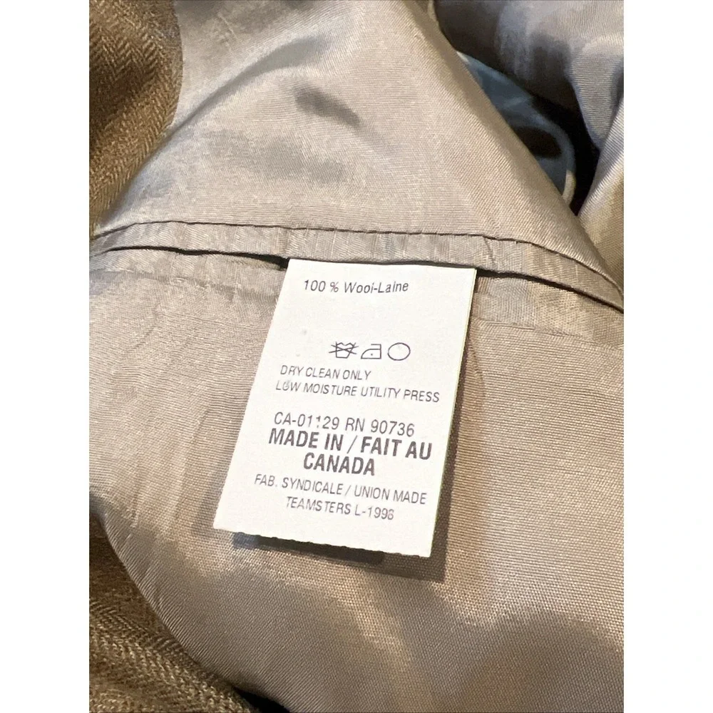 Lauren Polo Ralph Lauren Brown Herringbone Sport Coat - 100% Wool Size 48L